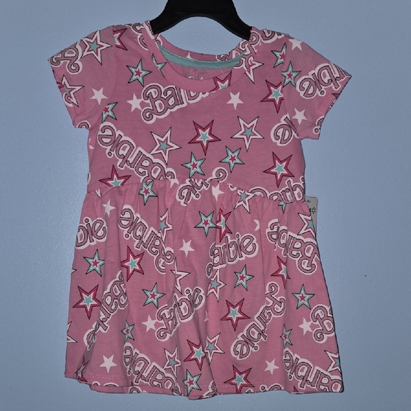 Barbie Other - Pink Barbie Star Print Dress 4T NWT